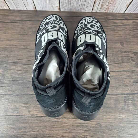 UGG Neutra Graffiti Pop Platform Slip On Sneaker Women's Sz 10 Black White (VGC) - Picture 6 of 9
